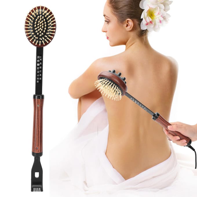 Multifunctionele 3-in-1 handmatige massagehamer, hoofdmassageapparaat, rugkrabber en massagetool black