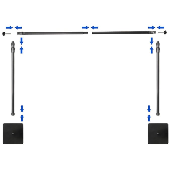 2.4x3 Meter/7.9x9.8ft Heavy Duty Studio Fotografie Achtergrond Ondersteuningssysteem Metalen Achtergrondstandaard black