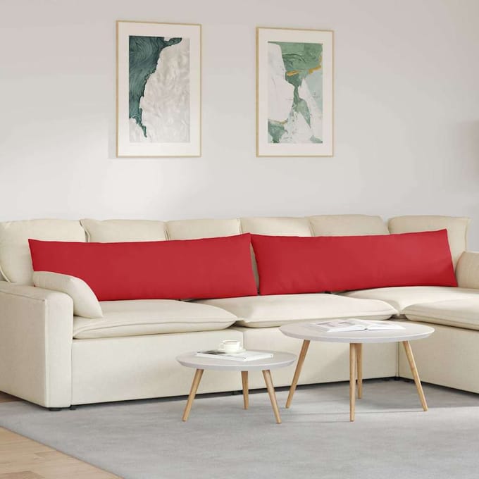 vidaXL - Zitkussens - 2 - st - Stof - Rood - 145 - x - 40 - cm
