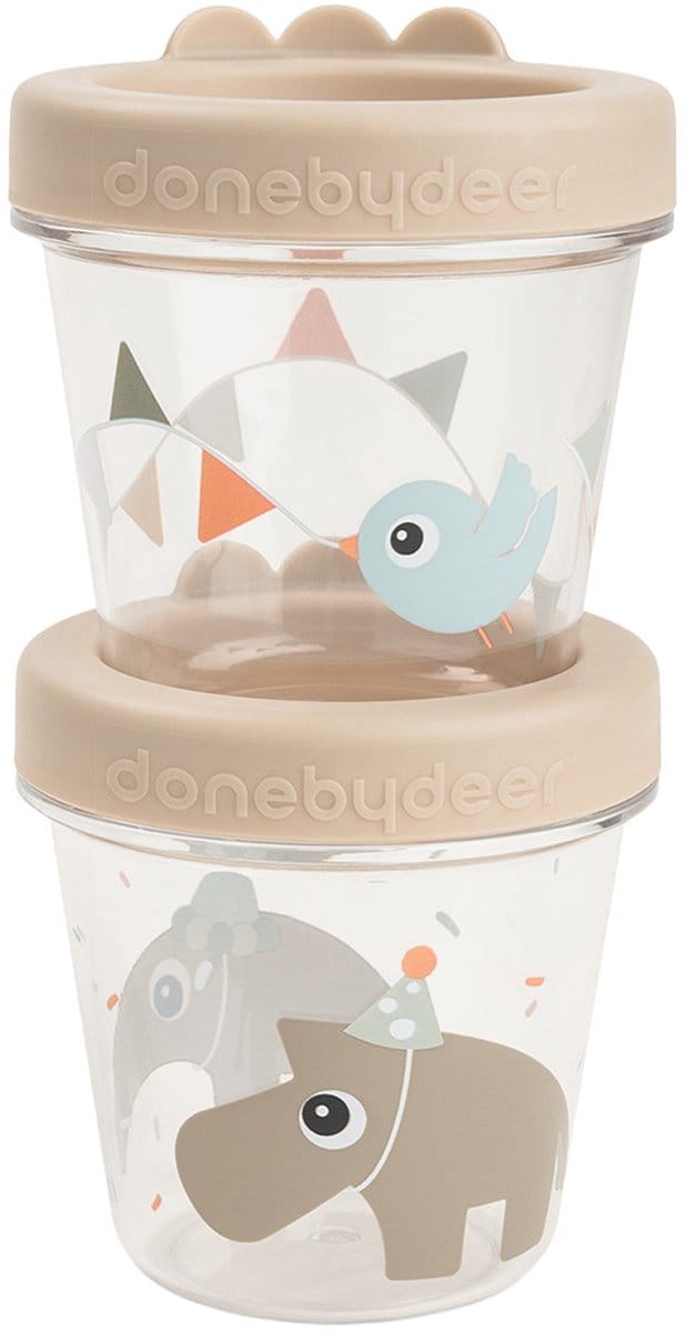 Done By Deer Celebration Babyvoeding Bewaarbakjes - 2 Stuks - Sand