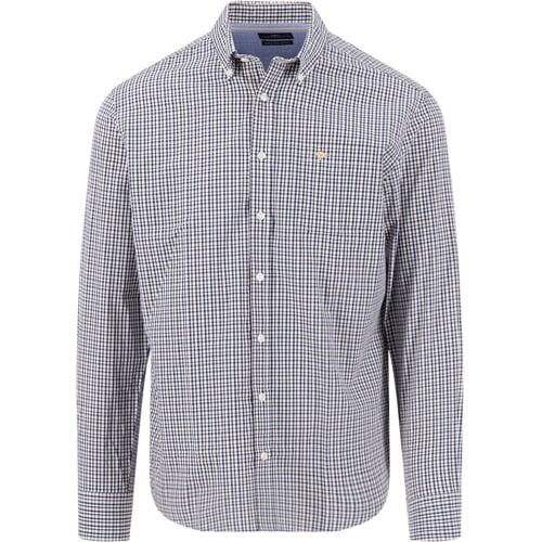Fynch-Hatton Overhemd Seasonal Combi Check Button-Down Tangerine / male