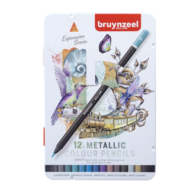 Bruynzeel Expression Coloured Pencils Metallic Shades Tin 12