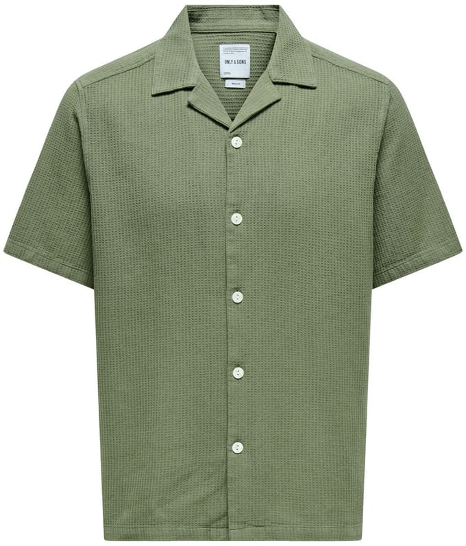 ONLY&SONS - ONSBERTIL WAFFLE SS RESORT SHIRT - Heren - Overhemden
