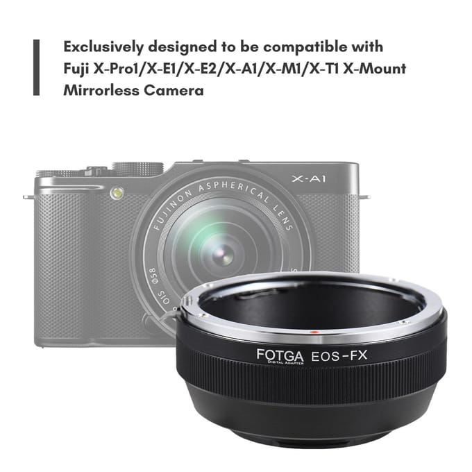 FOTGA Handmatige Lens Mount Adapter Ring Aluminiumlegering voor Canon EOS EF/EFS Mount Lens naar Fuji zwart