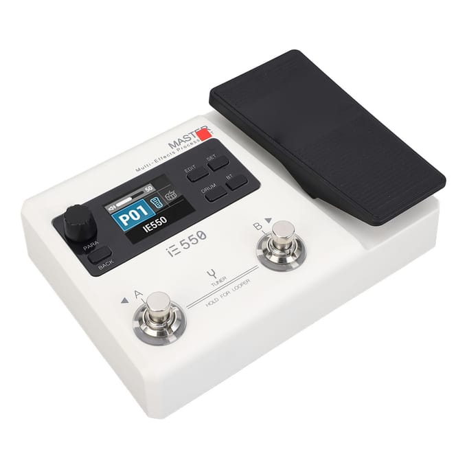 Elektrische Gitaarversterker 8 Effectmodules 100 Drumritmes Galm Delay Elektrische Gitaareffecten white