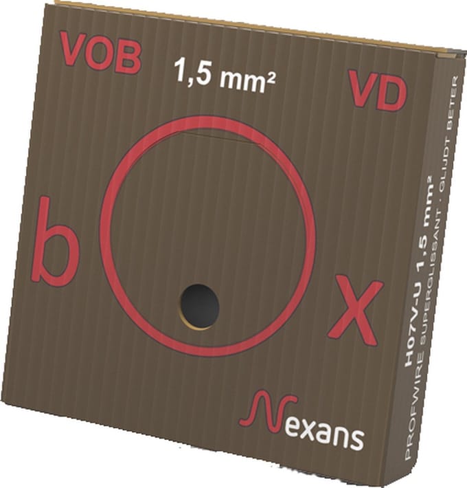 Nexans H07V-U Eca 1.5mm² Installatiedraad Bruin VDbox - 10546311 [100 Stukken] - E3YEJ