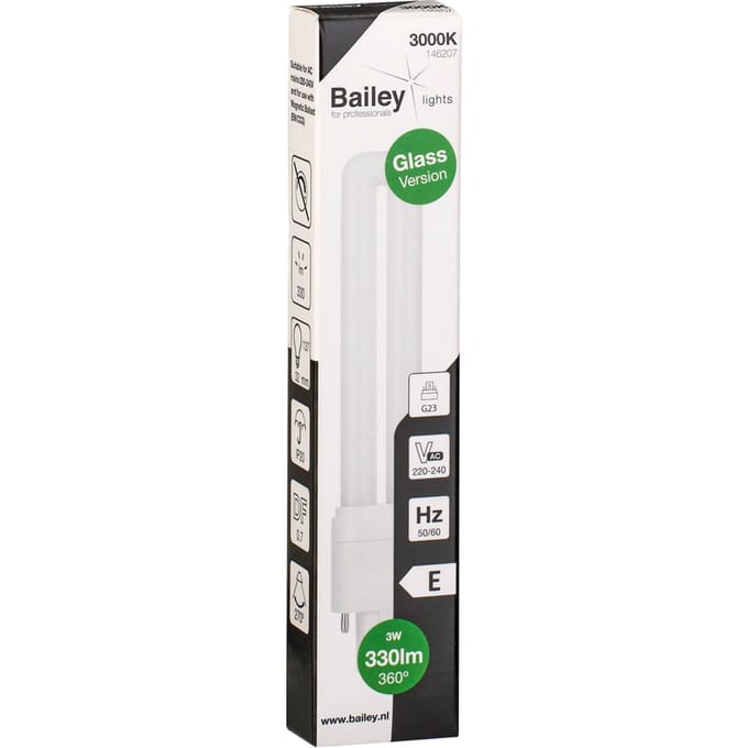 Bailey Led Pl Glas G23 2P 3W 330Lm 3000K Commerciële Lamp - 146207