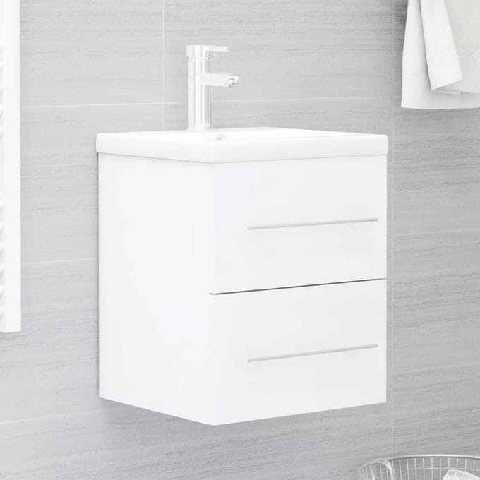 vidaXL - Wastafelkast - 41x38,5x48 - cm - bewerkt - hout - wit