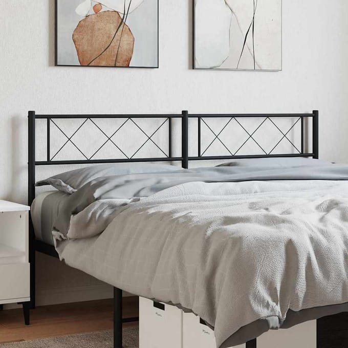 vidaXL - Vervangend - hoofdbord - 150 - cm - metaal - zwart