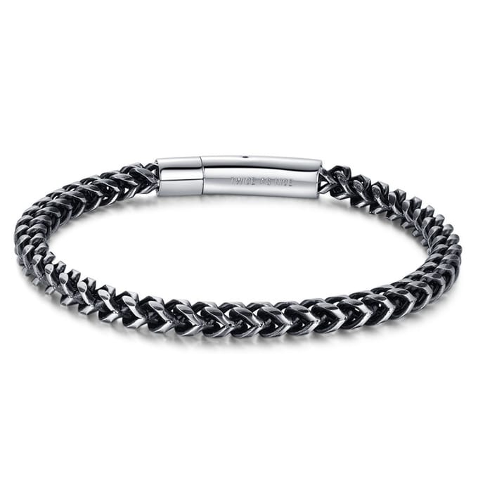 Twice As Nice Armband in edelstaal, vierkante gourmet 21cm