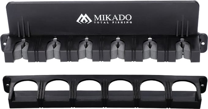 Hengelhouder voor 6 Hengels – Wandhouder – Verticale Hengelopslag – Zwart – Mikado
