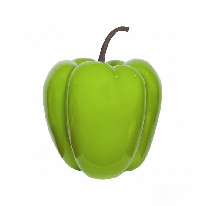Decoratieve peper in groen van stevig glasvezel, maat S - E2208-S1-GZG
