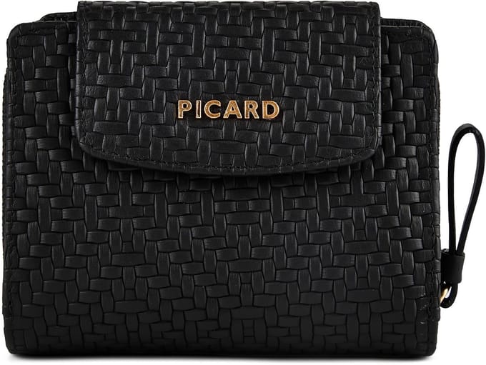 PICARD Leren portemonnee Day Trip 1 Zip Wallet Black zwart