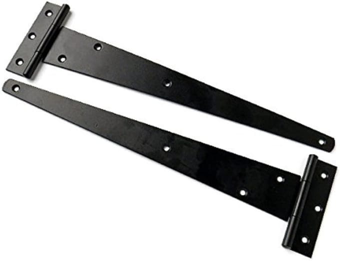 200 mm hoog belastbaar zwart gelakt T-scharnier - 2 stuks