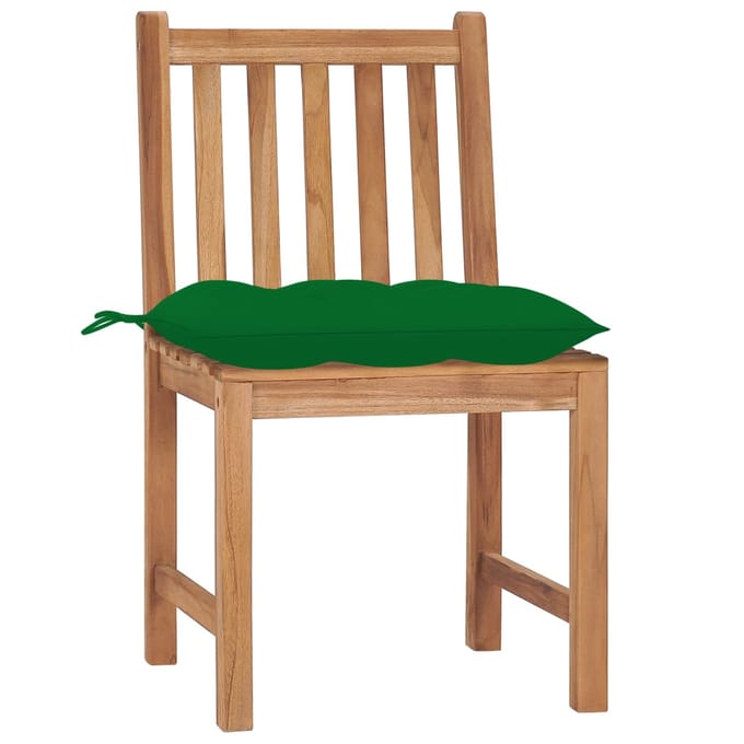 vidaXL - Tuinstoelen - 6 - st - met - kussens - massief - teakhout