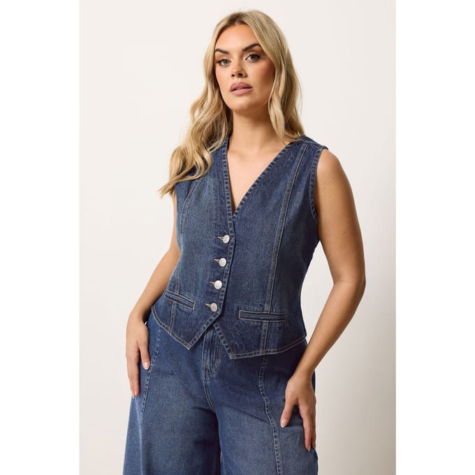 Yours Denimblauw Gilet Size 46