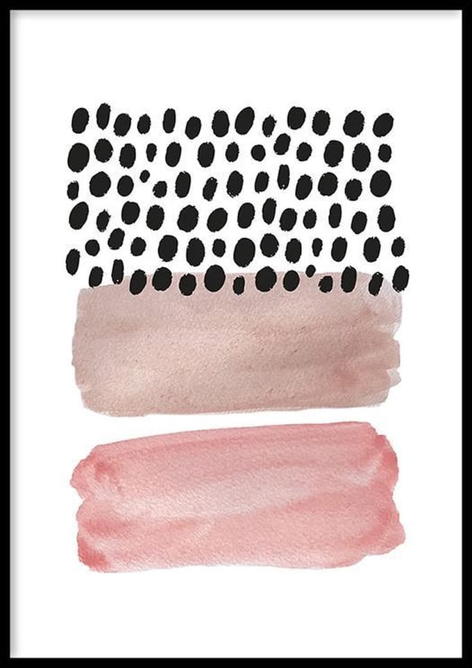 Poster Pink Abstract Stripes - 30x40 cm - Abstract Poster - WALLLL