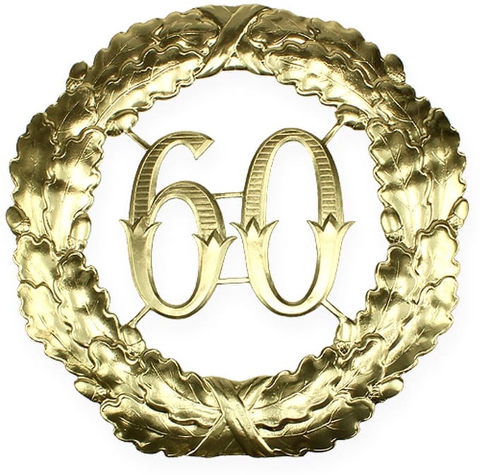 Jubileumnummer 60 in goud Ø40cm