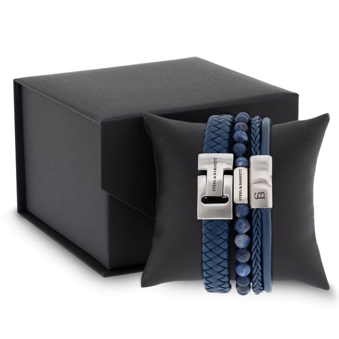 STEEL & BARNETT - Geschenkset Heren - Premium Set Blauw - Maat S