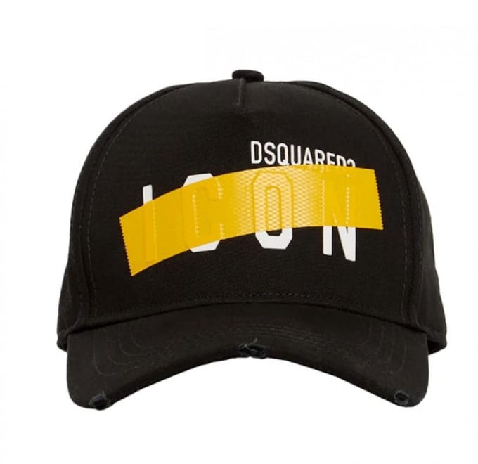 DSQUARED2 Tape icoon Italiaanse honkbalpet zwart yellow