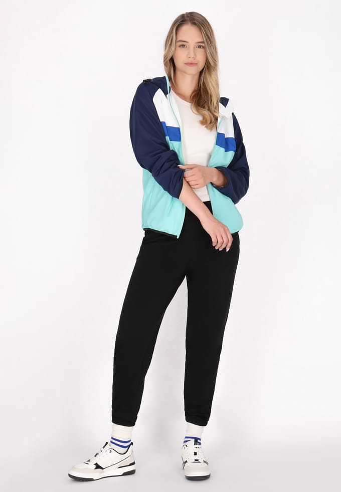 Mymo Anorak Dames Turkoois kleurblok