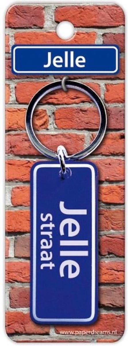 Paper Dreams Sleutelhanger Straatnaam Jelle 9 Cm Staal Blauw