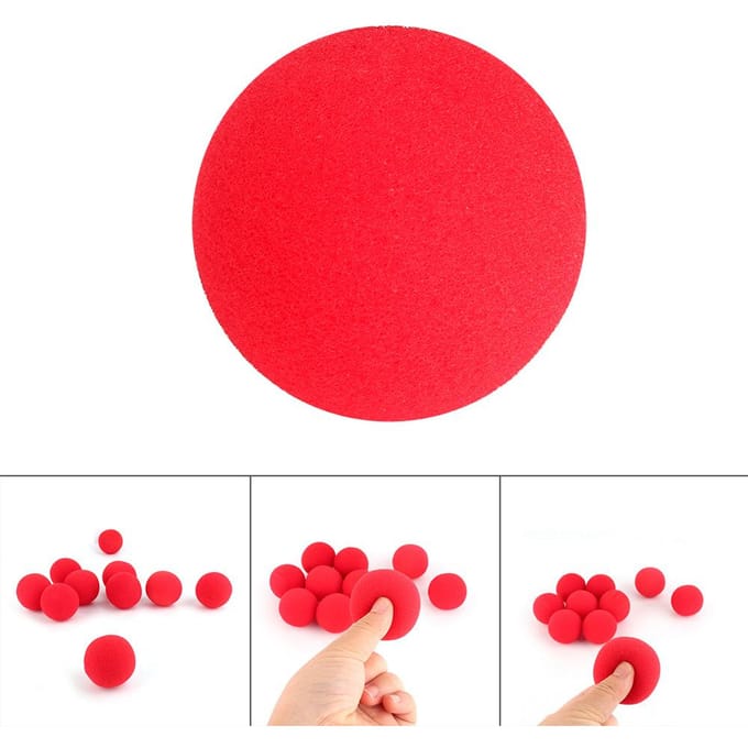 10 stuks Rode Spons Softbal CloseUp Straat Klassieke Komedie Truc Requisieten Speelgoed red