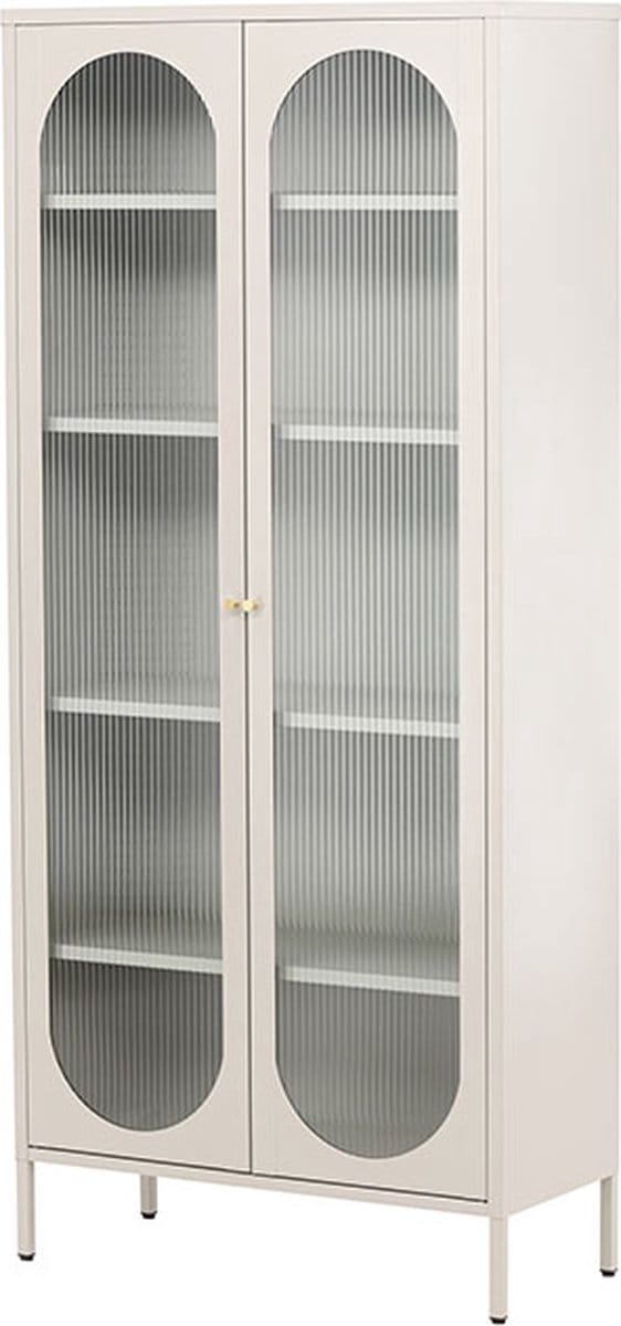 Lima vitrinekast 2 deuren beige.