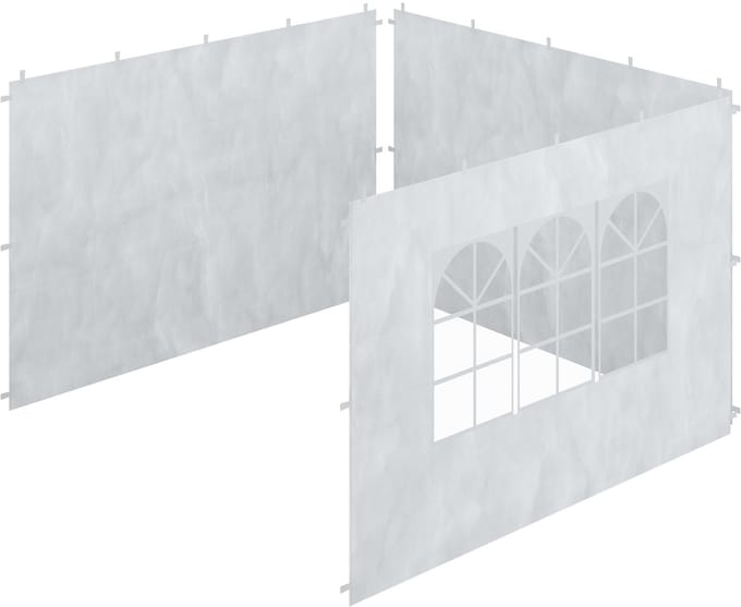 Zijwanden partytent set van 3 - 2 x 3 m - waterdicht PE - wit