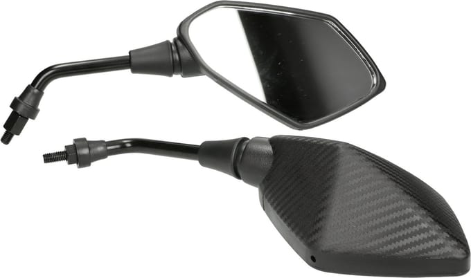 Mezoly Spiegelset EVO Piaggio Zip - Motor Spiegels Carbon Look - Brommer Spiegel Universeel