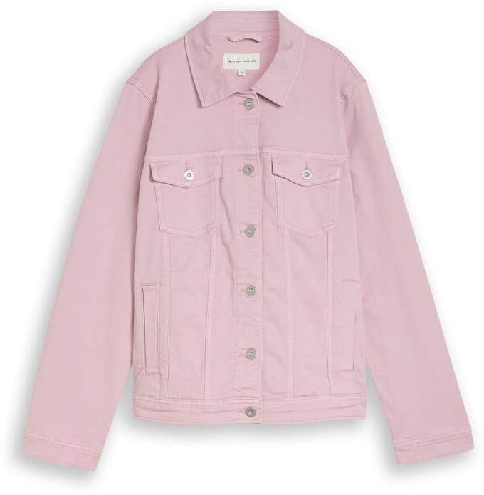 Tom Tailor - Plus Size - spijkerjasje met steekzakken - Maat 44 - light elderberry