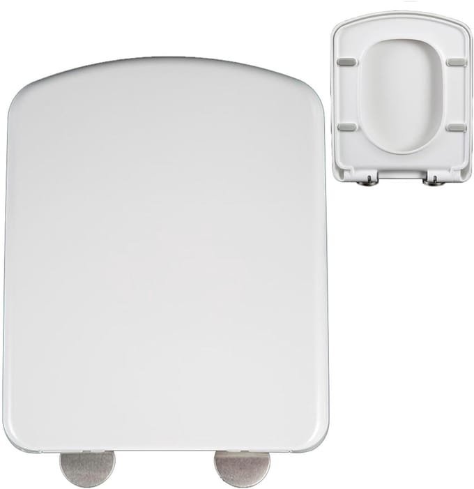 Vierkante Toiletbril - Moderne WC Deksel - Badkamer Vernieuwing - Softclose Sluiting - 43 x 35.5 cm - Wit