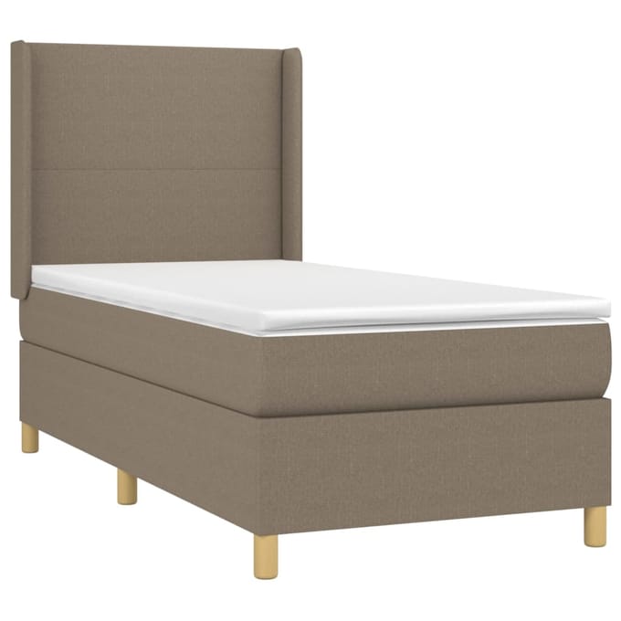 vidaXL - Boxspring - met - matras - stof - taupe - 100x200 - cm