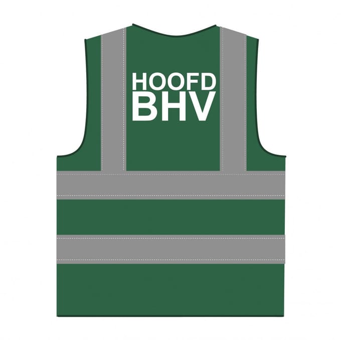 Hoofd BHV hesje RWS donkergroen