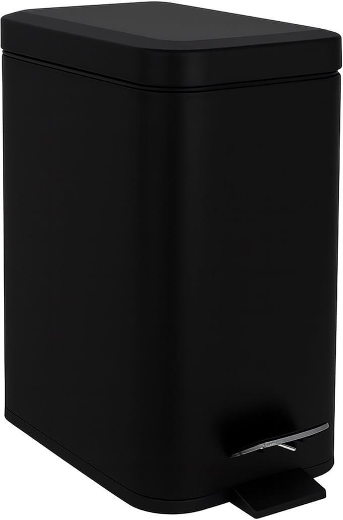 Badkamer prullenbak - 5 l - mat - softclose - zwart
