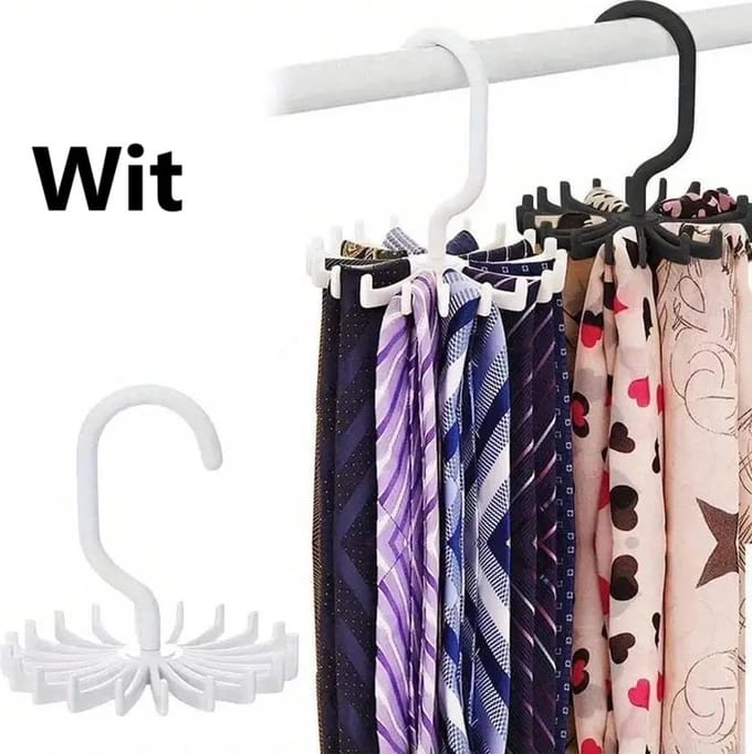 Stropdashanger I Stropdas Hanger I Stropdas Organizer I Stropdashaak I 20 Stropdassen Ophangen I Wit