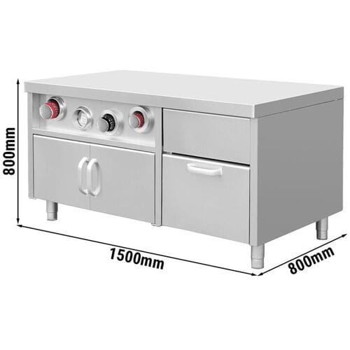 GGM Gastro Unterschrank für Getränkespender mit Becherhaltern & Eiswürfelfach - 1500mm
