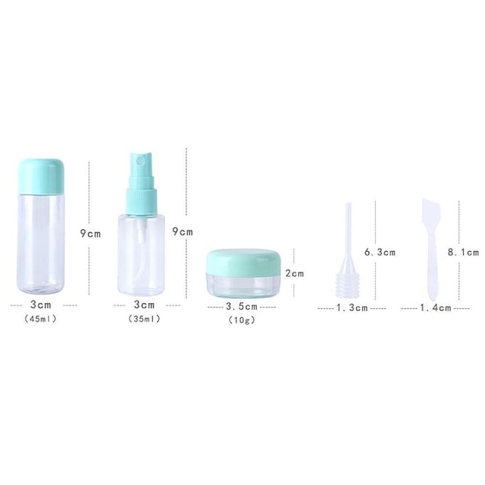 8 stuks Reis Make-up Fles Kit Multifunctioneel Draagbaar Lichtgewicht Reisflessen Set voor Reizen white