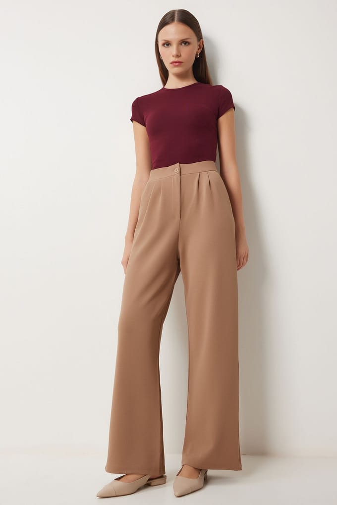 Hoge Taille Plissé Brede Pantalon