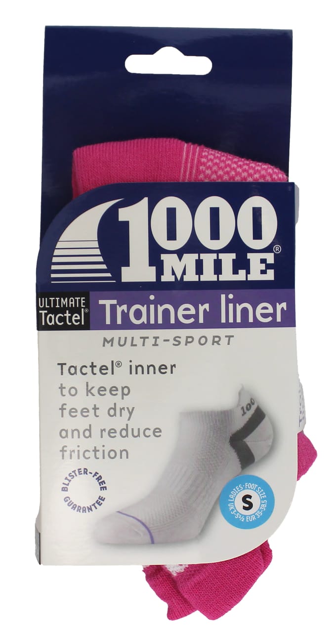 1000 Mile - Dames Ultimate Lage Dubbele Laag Vochtregulerende Trainingssokken - Felroze