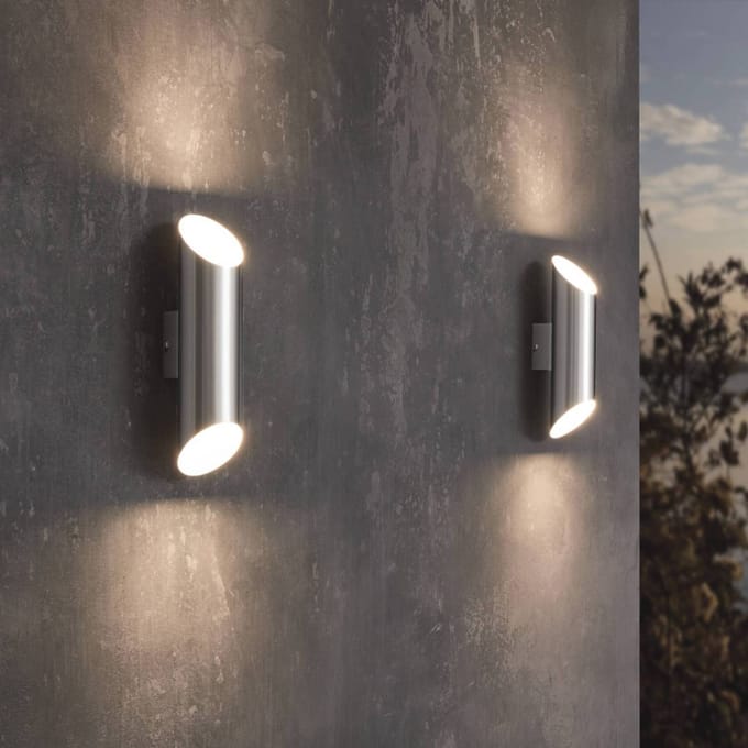 EGLO LED buiten wandlamp Agolada, roestvrij staal