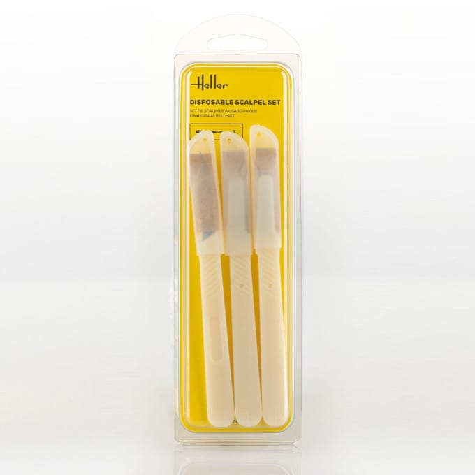 Heller Hobbybasisvoorwerp - 99006 Hobby Wegwerp scalpelset - 3 stuks Gereedschap