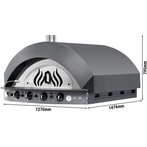 GGM Gastro Gas Pizzaofen - 9x 25cm - Manuell - Anthrazit Grijs