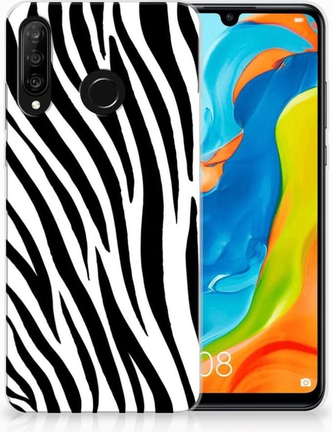 Huawei P30 Lite TPU Hoesje Zebra