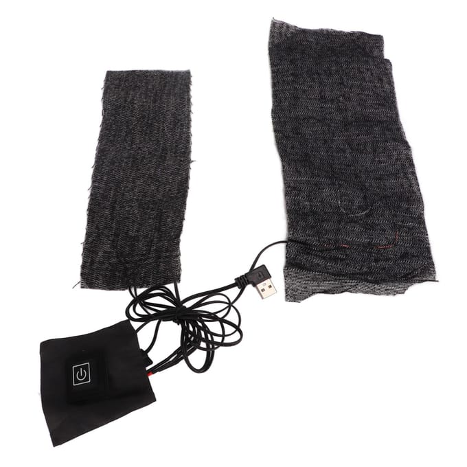 Clothes Heating Pad 3 Gears 2 in 1 Carbon Fiber USB Powered Warmer Pad for Skiing black