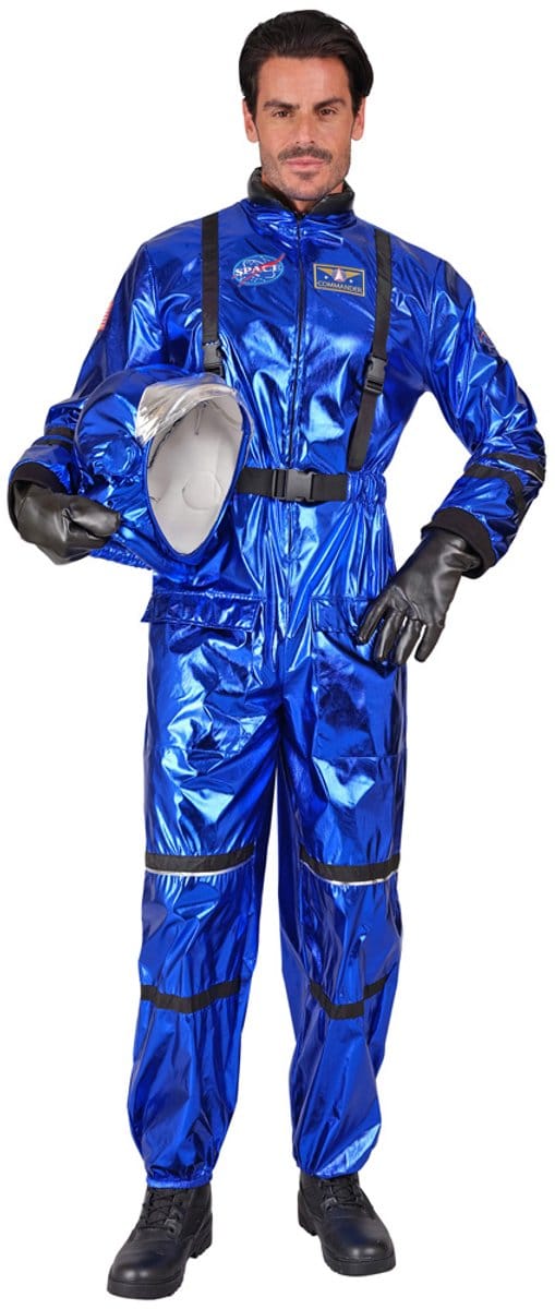 Astronaut Jumpsuit Heer - Metallic Blauw - Maat M