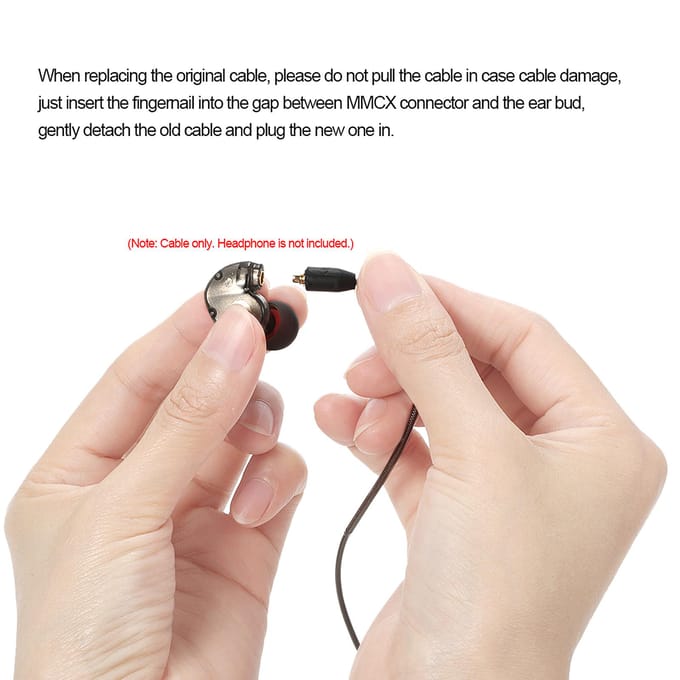 3,5 mm bedrade oortelefoonkabel Afneembaar vervangend hoofdtelefoonsnoer met microfoon MMCX-connector voor