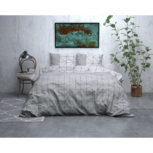 Sleeptime Flanel Gino Dekbedovertrek - Eenpersoons - 140 x 200/220 + 1 kussensloop 60x70 - Grijs