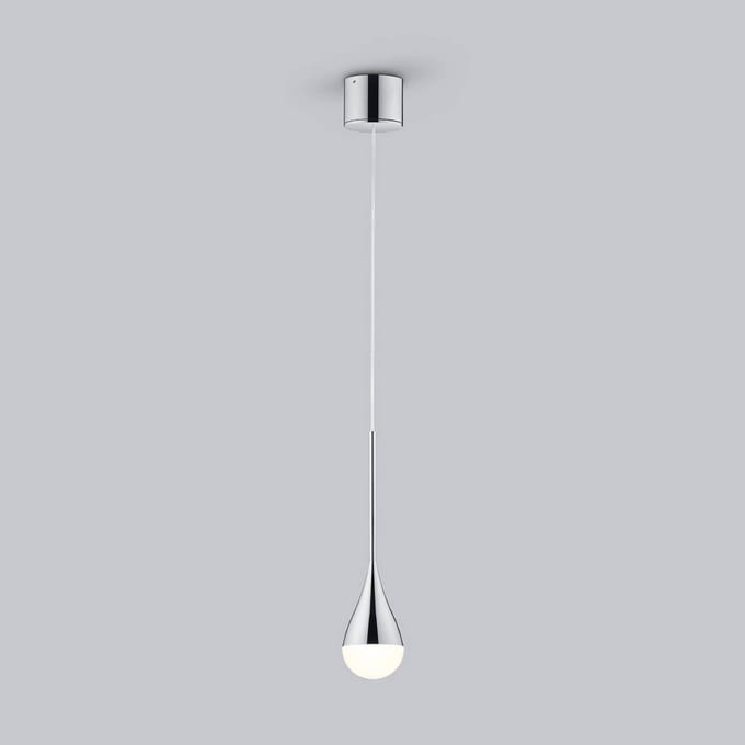 Helestra LED hanglamp DUC, chroom, IP44, Ø 7 cm