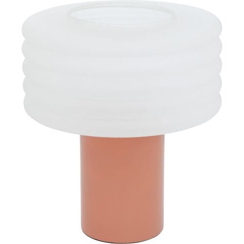 Atmosphera Asti Tafellamp - Roze Glas, Hoogte 36 cm